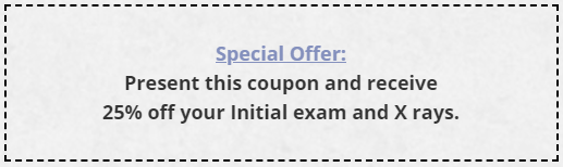 25% Off Your Initial Exam and X rays